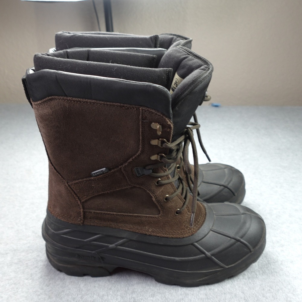 Kamik Nationwide Boots Mens 12 Brown Suede Waterproof Snow Pac 200g Thinsulate